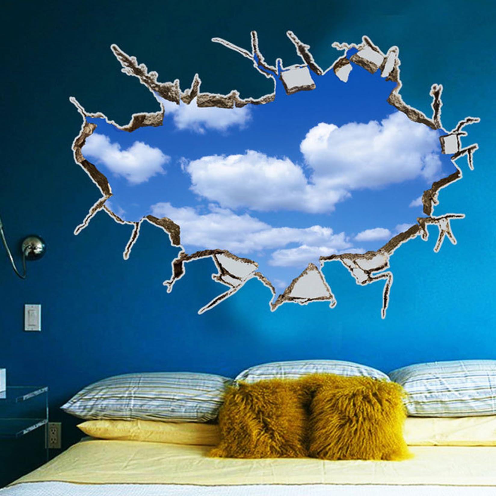 SOLD AUT バリの魔除け 壁掛け 2個 Amazon.co.jp: PIRNSDG 3D ウォールステッカー 70*90cm 青空 吹き抜け