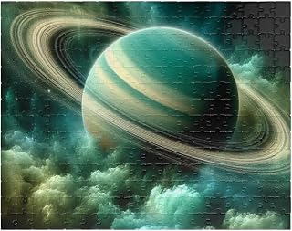 Emerald Green Mist Encircling Saturn’s Magnetic Field Jigsaw Puzzle - Made in USA