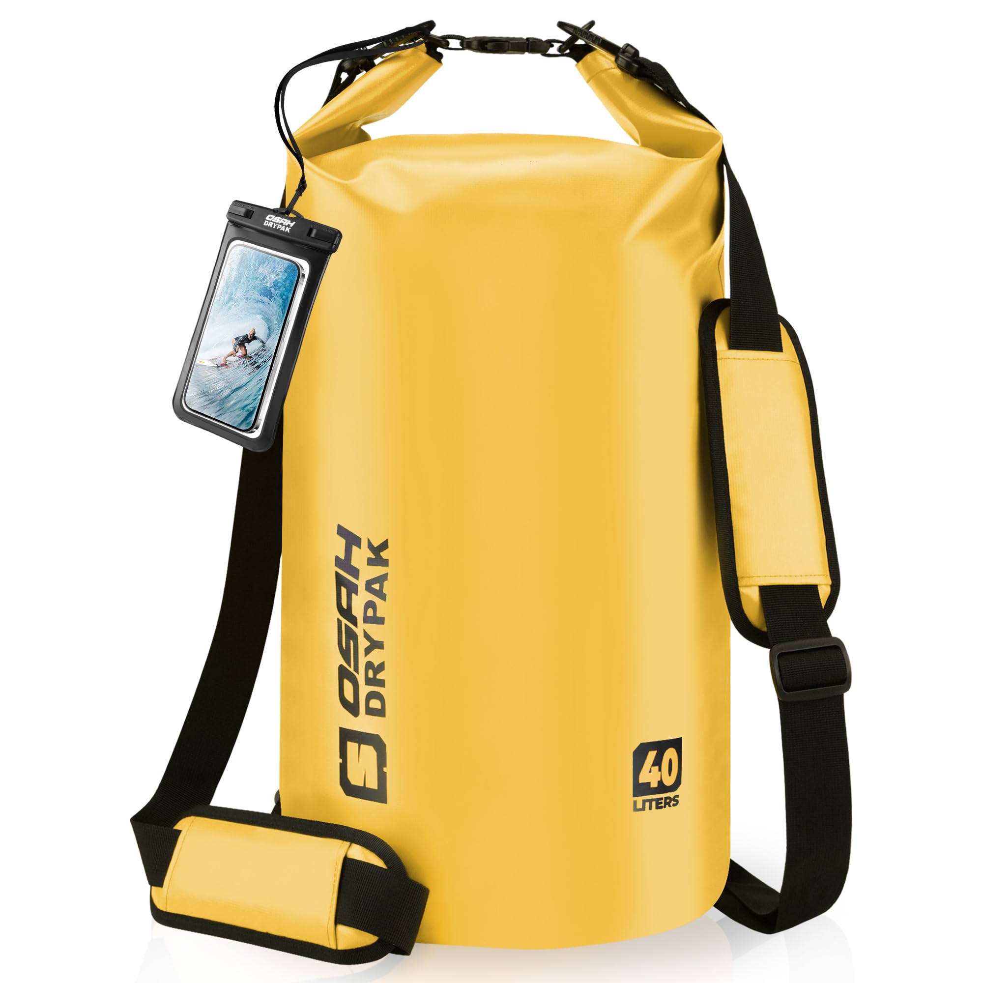 Waterproof Dry Bag, 5L/10L/20L/30L/40L Roll Top Lightweight Storage Backpack with Phone Case for Women &amp; Men, Floating Waterproof Sack for Travel, Swimming, Kayaking, Paddle Board, Camping &amp; Beach