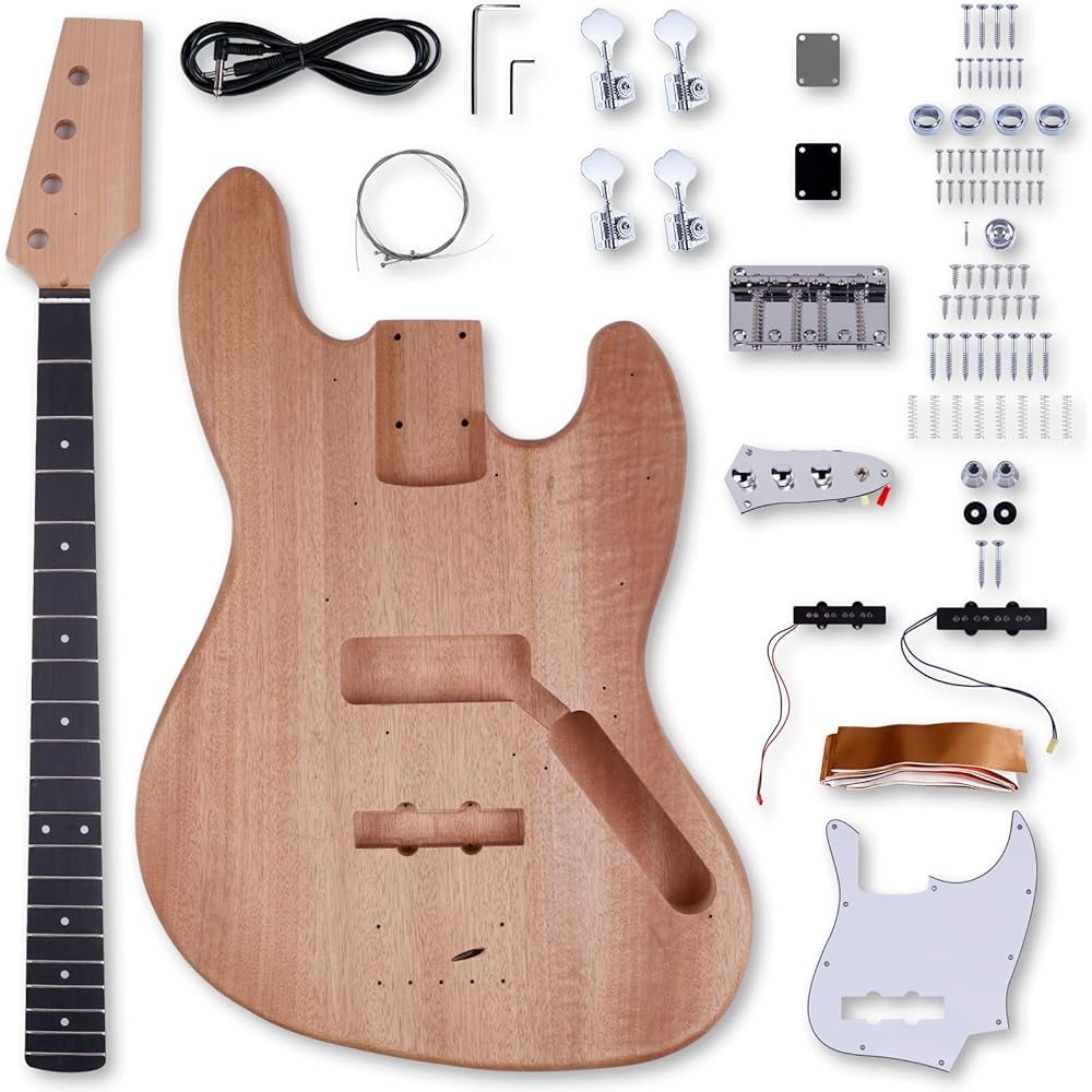 22/mo Finance Leo Jaymz DIY Electric Bass Guitar Kits Mahogany