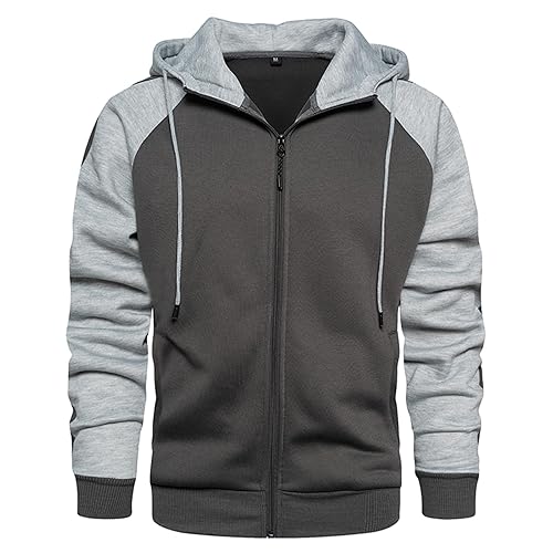 Hoodies for Men Zip Up Hoodie Drawstring Casual Long Sleeve