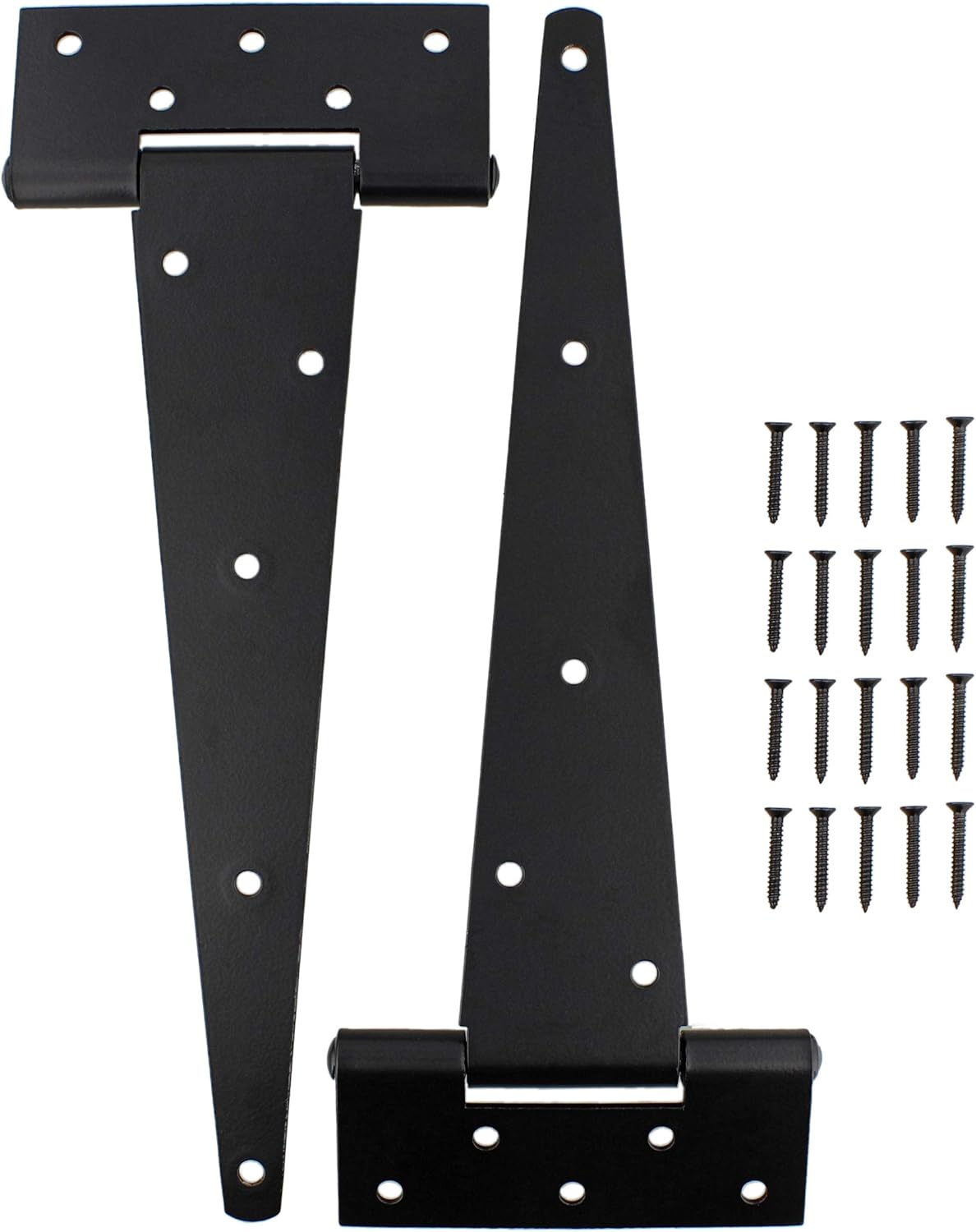Rural365 Triangle Door Hinge 2Pk - Heavy Duty 12 Inch T-Strap Farmhouse Style Door Hinges Matte Black Barn Door Hinges