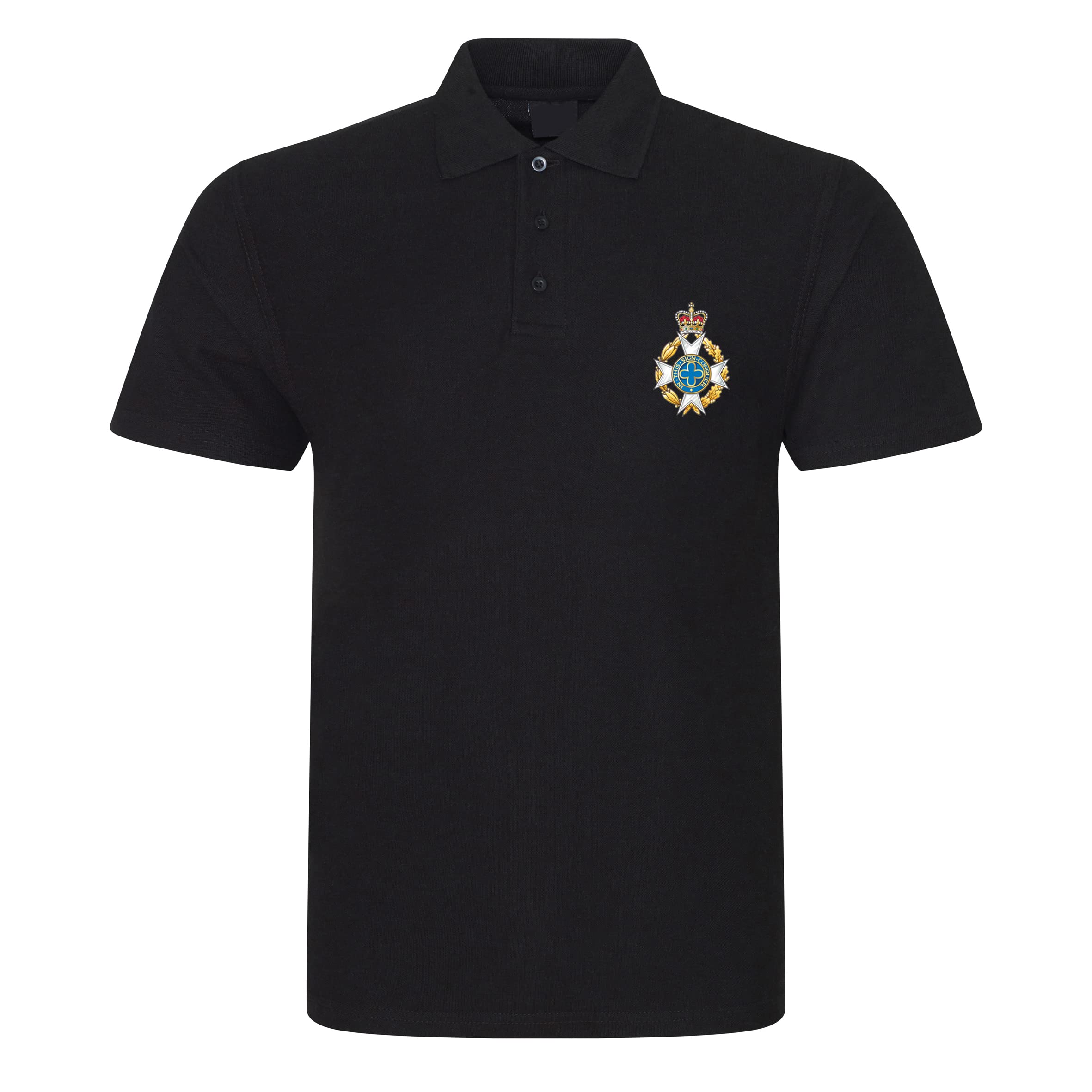 PSave Royal Army Chaplains Department Mens Embroidered Polo Shirt British Army Military Embroidery (as8, Alpha, xx_l, Regular, Regular, Black)
