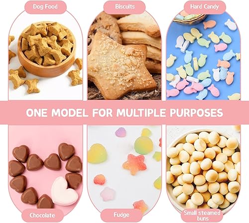 Miniatura 4 de Moldes de goma de 130 cavidades, moldes de caramelo, mini moldes de silicona para perros, moldes de chocolate semiesférico, estrella y corazón, mini