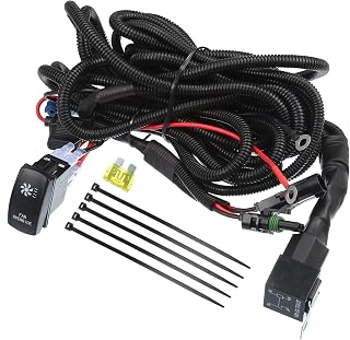 X AUTOHAUX Radiator Fan Connector Switch Kit W/Relay LED Rocker Set