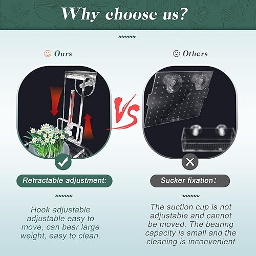 Miniatura 5 de Soporte acrílico para plantas de acuario para colgar plantas acuáticas, gancho ajustable, maceta para plantas colgantes y decoración de acuarios