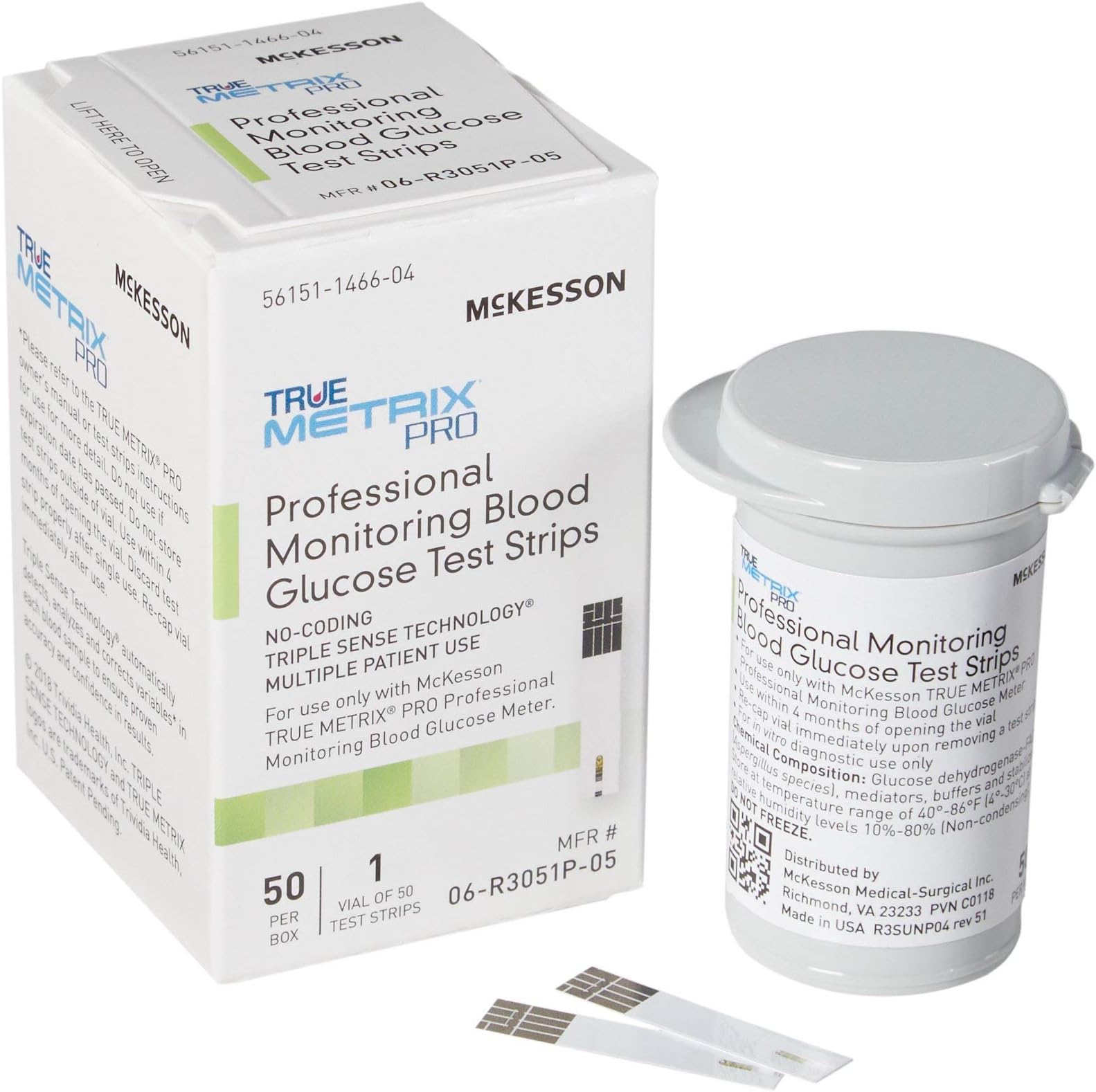 True METRIX Blood Glucose Test Strips for Diabetes [50 Strips] Professional Monitoring System, Multiple Patient Use