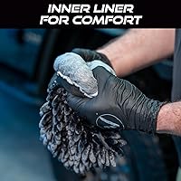 Vista 5 de VIKING Manopla de lavado de autos, microfibra para limpieza de automóviles, chenilla premium, negro, 10 x 8 pulgadas, paquete de 2