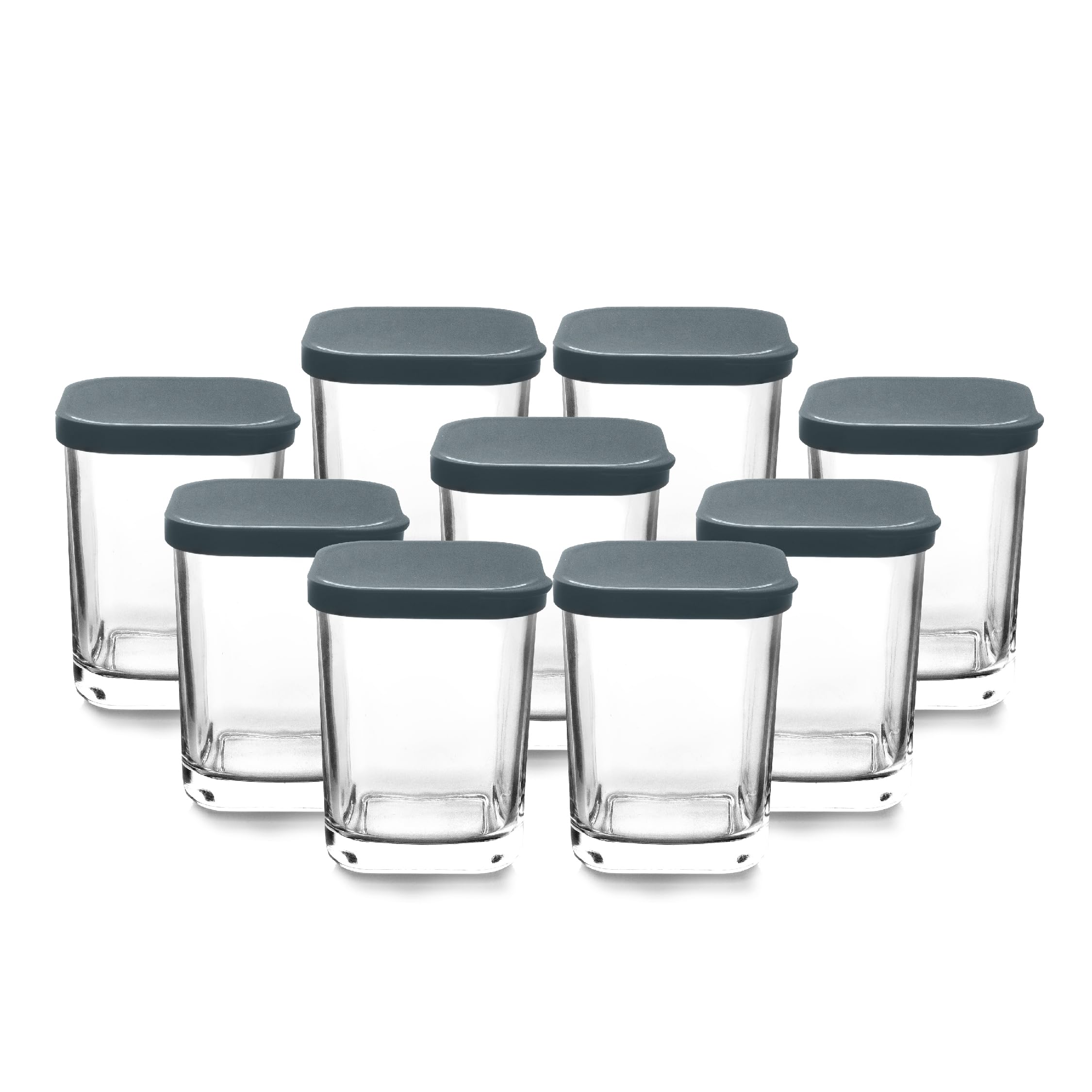 Lacor - 69438 - Yaourtière, Pot en Verre Transparent, 9 Pièces, Lavable au Lave-vaisselle, Sans BPA, Contenance: 170 ml