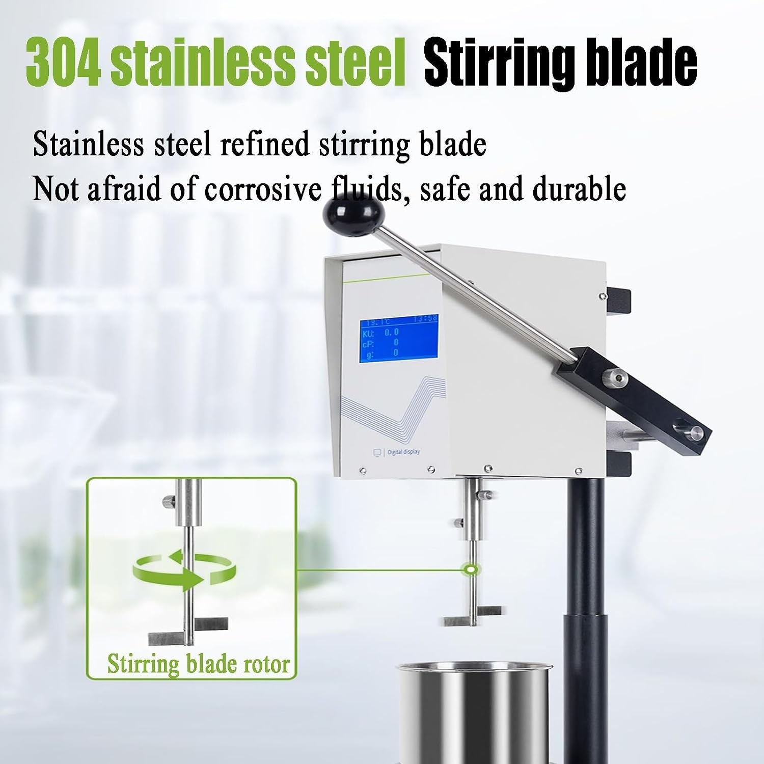 Laboratory Digital Viscosity Tester, Rotary Paint Viscometer, KU CP G Temp Multi-Parameter Display, Intelligent Warning