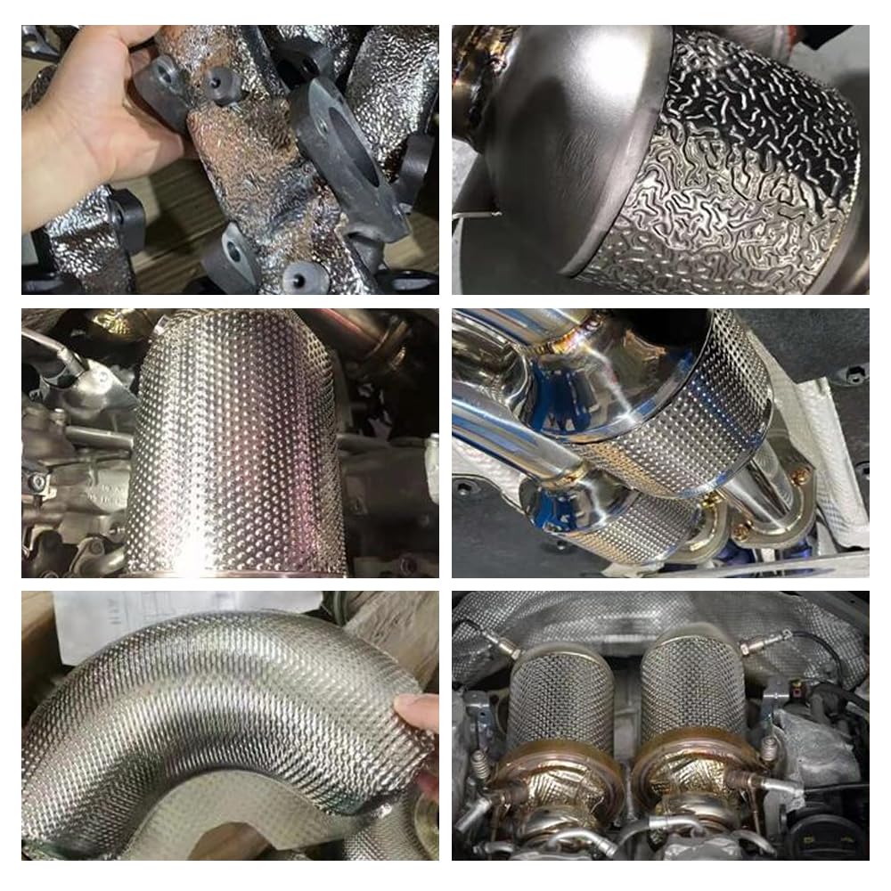 Isolante Termico Alte Temperature per Auto, 100x40cm Lamiera di Protezione dal Calore In Alluminio, Kit di Riparazione Della Lamiera di Protezione dal Calore per Auto Isolamento