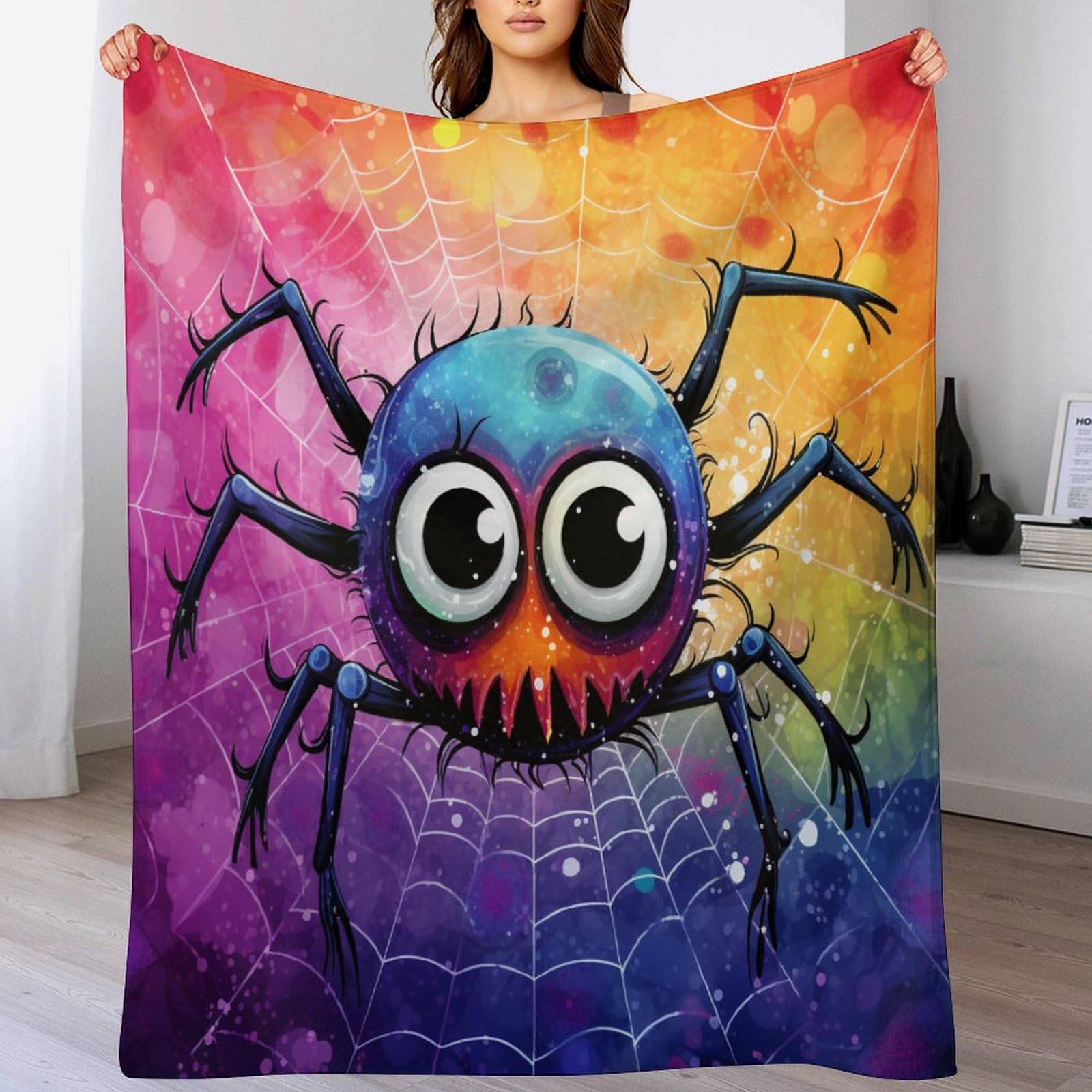Couverture polaire araignée en tissu flanelle super douce