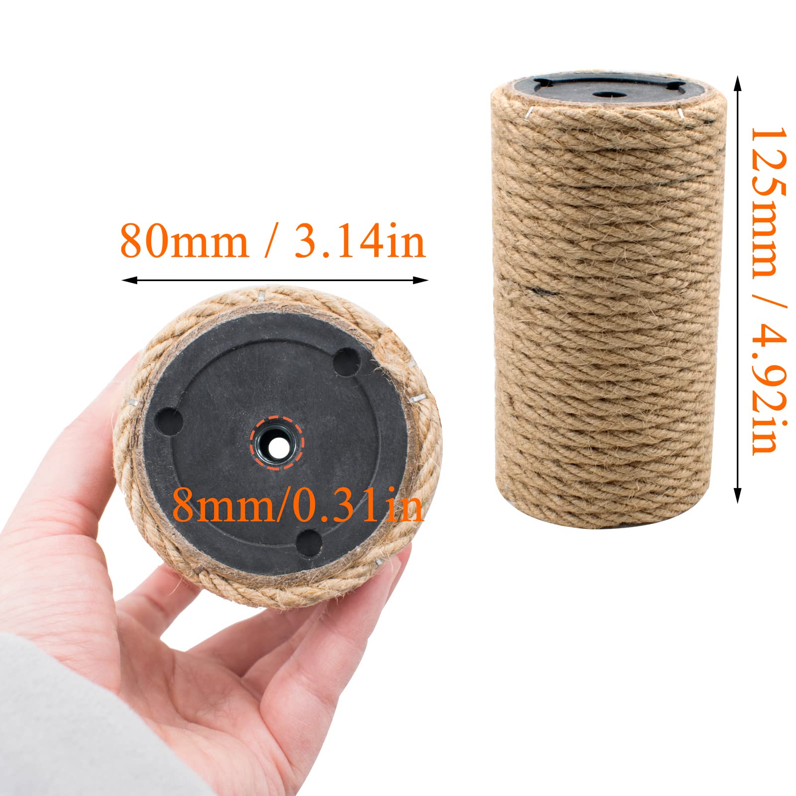 Paquete de 2 postes rascadores para gatos, cuerda de yute, poste de repuesto para gatos, torre de cubo, gatitos, poste para rascar, juguetes interactivos, accesorios de muebles alfombrados, árbol