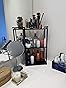 VOTZAAQ 3 Tier Bathroom Organizer Countertop, Stainless Steel Perfume Tray and Vanity Countertop Shelf, Makeup Skin Care Bathroom Organizers and Storage for Dresser, Kitchen (Matte Black)