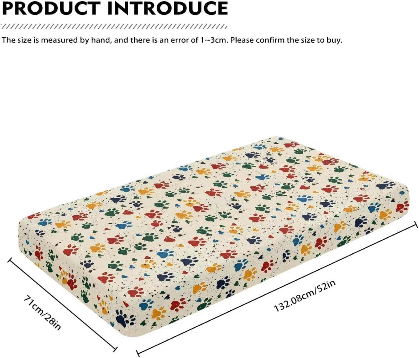 Dog Paws Print Bassinet Fitted Sheets for Baby Bedside Bassinet & Bedside Sleeper 2 Packs Diaper Changing Pad Covers with Elastic Edges