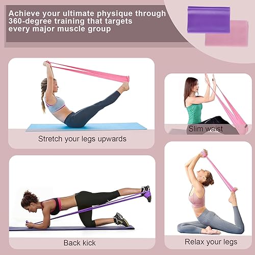 Miniatura 4 de Resistance Bands, Figure 8 Resistance Band, 4 Pack - Latex-Free Exercise Bands for Home Gym, Strength Training & Physical Therapy | Yoga, Pilates,