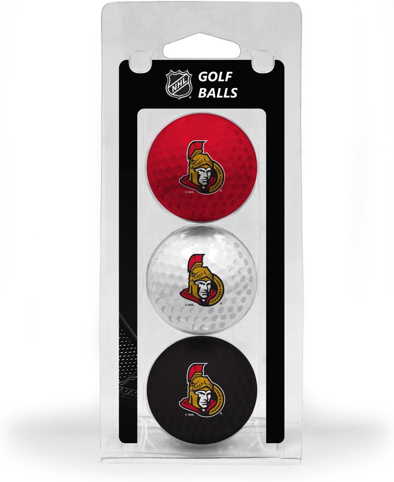 NHL Regulation Size Golf Balls, 3 Pack, Full Color Durable Team Imprint (Ball Color May Vary)