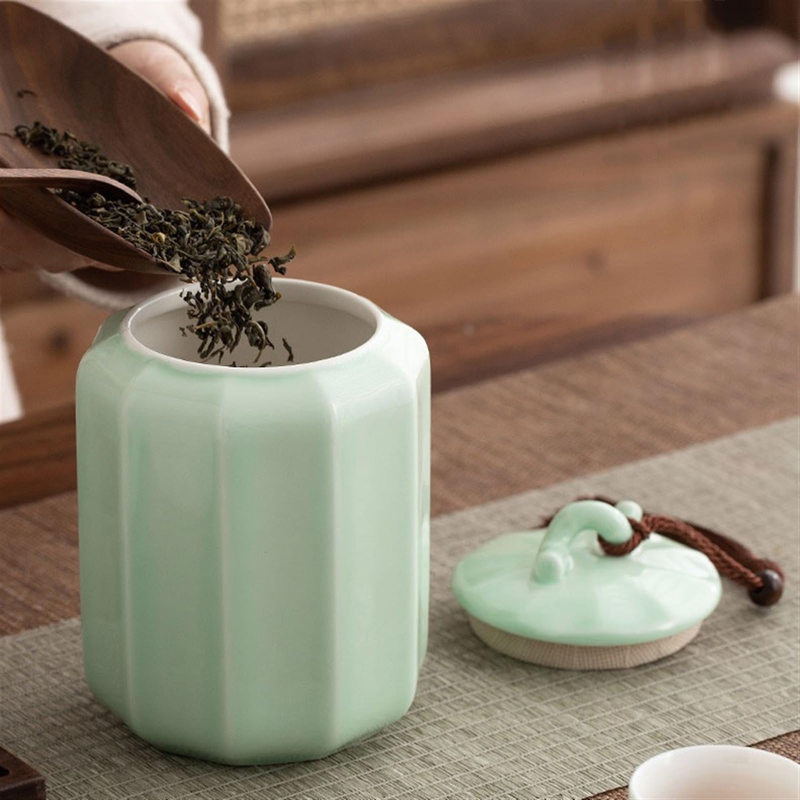 Contenitore per Il tè Lattine di Zucchero in Ceramica Decorazioni Decorative di Fascia Alta Serbatoi Domestici for tè Verde e tè Nero Scatola da tè