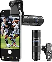 APEXEL Lente teleobjetiva com zoom 5-10X para iPhone e Android, ampliação ótica, lente de câmera de telefone com clipe universal, corpo de alumínio de aviação para viagens, esportes e fotografia de