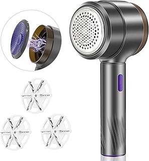 Fabric Shaver and Electric Lint Remove, Sweater Defuzzer with 3 Stainless Steel Blades for Remove Clothes Fuzz, Lint Balls, Pills, Bobbles