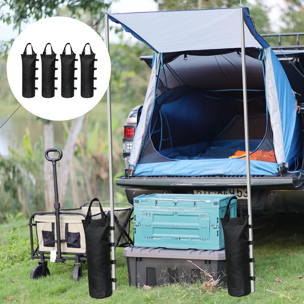 Pesos para Carpa, 4 Piezas Pesos para Pabellón, Peso del Saco de Arena, Oxford 600D Impermeable, para Rellenar Pesos de Sacos de Arena,15x50cm