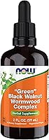 NOW Green Black Walnut Wormwood Complex Liquid Drops - Herbal Parasite Cleanse Supplement with Clove, 2 fl oz