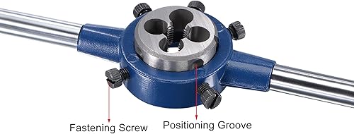 Vista 4 de uxcell 5/8-24 UNEF Juego de llaves y troqueles con llave redonda de 1.496 in, llave de rosca de máquina de acero de alta velocidad y herramienta