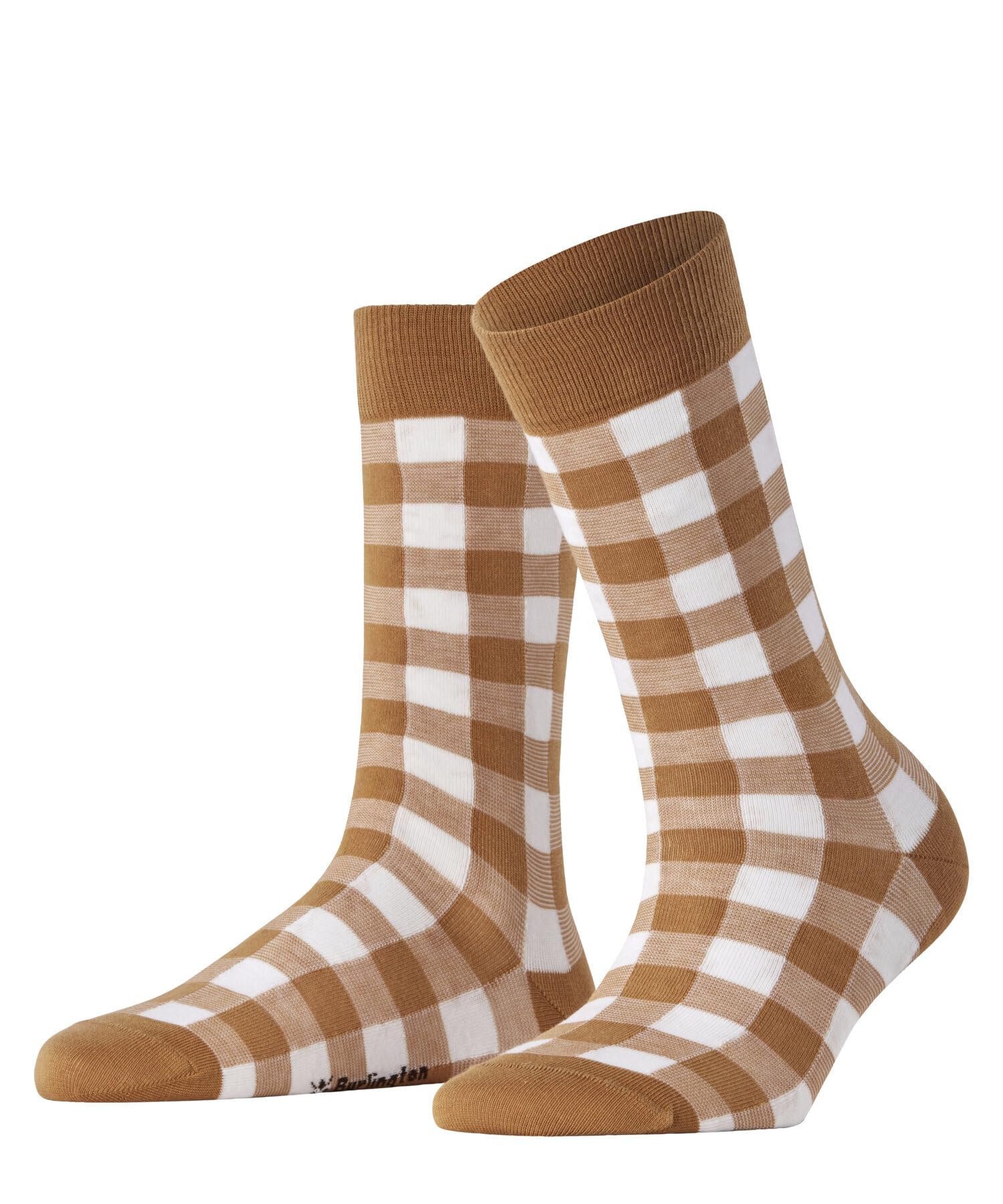 Burlington Women's Vichy W So Cotton Patterned 1 Pair Socks, Brown Sugar 5152, 3.5-7