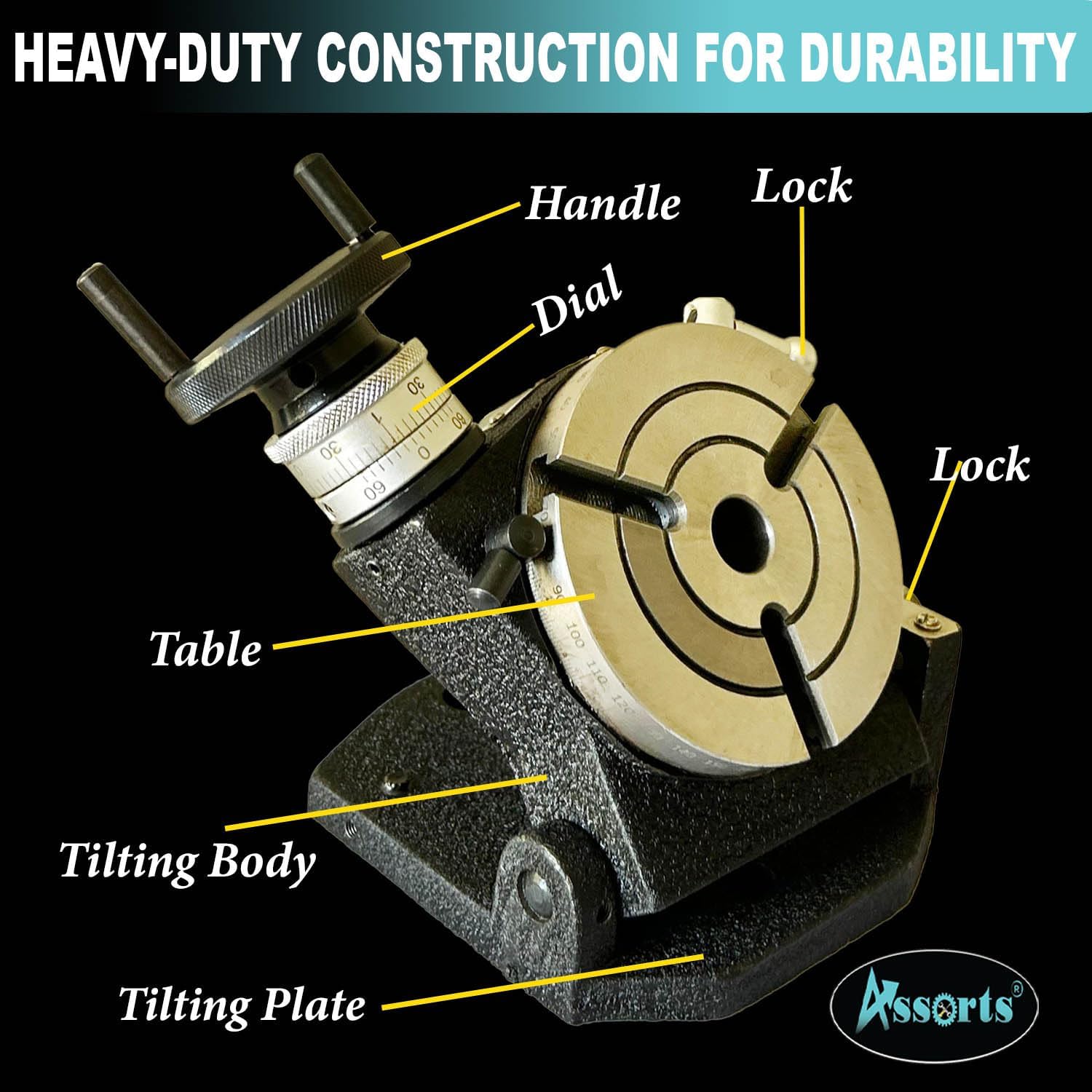 HV4 Tilting Rotary Table with 3 Slot