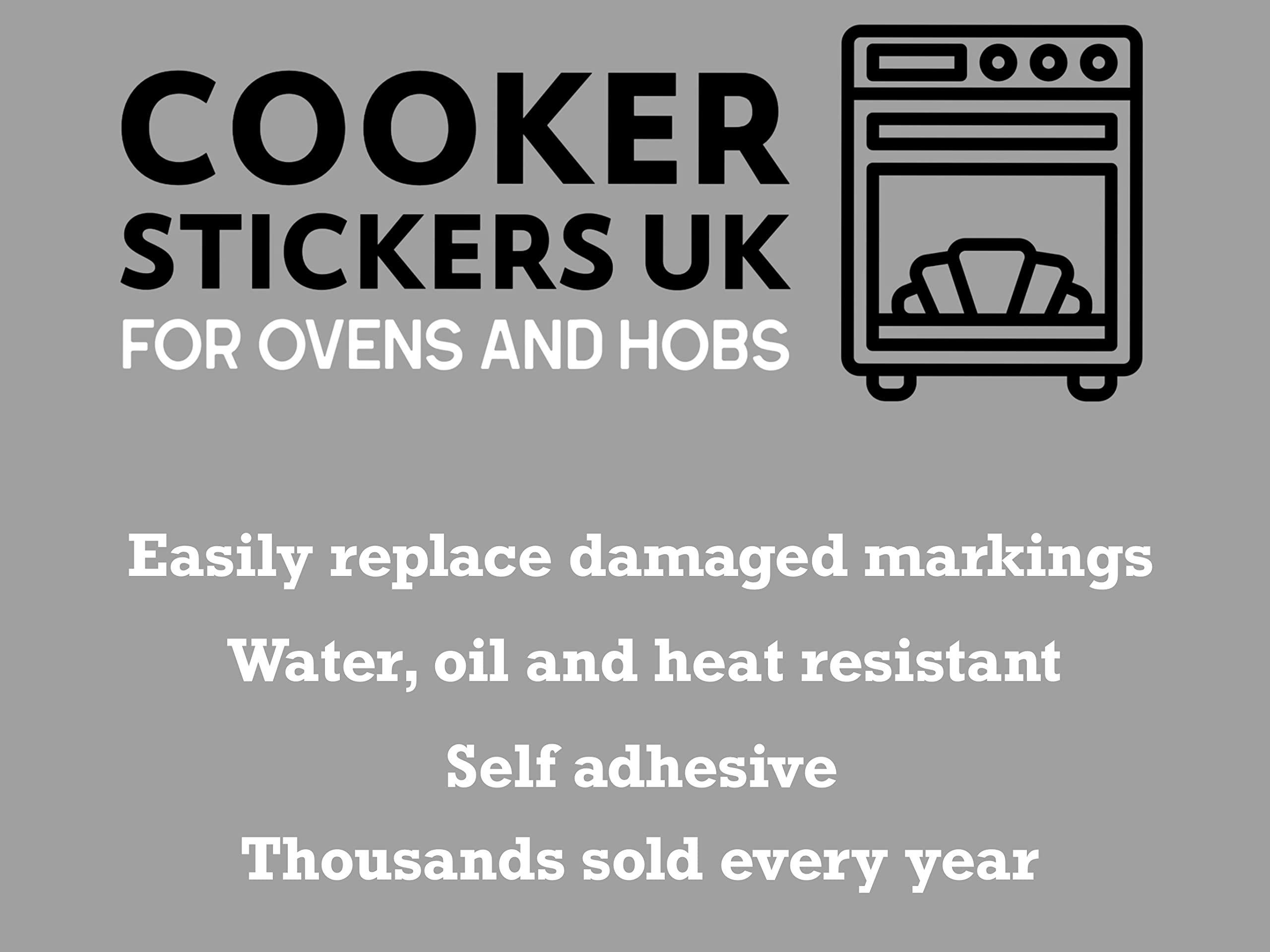 Buy CookerStickers UK Replacement Oven Stickers. Black on Transparent