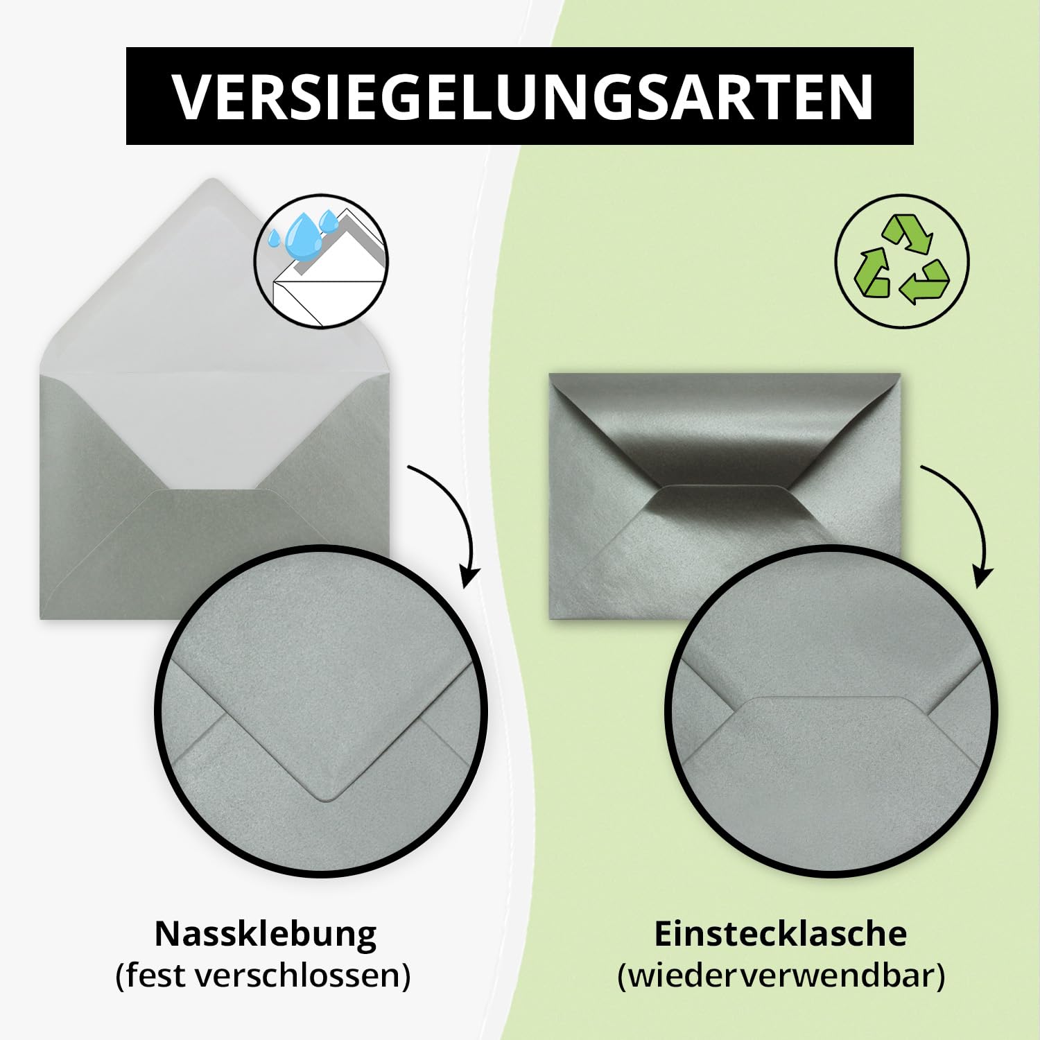 50 Buste Verde Pino DIN C6 - Per Inviti E Biglietti Auguri Con Colla Umida - Foto 4