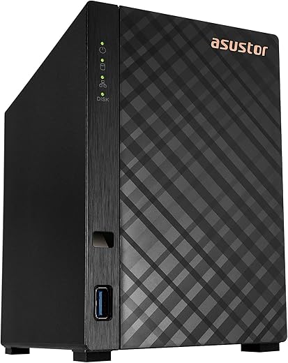 Asustor Drivestor 2 AS1102T – 2 Bay NAS, 1.4GHz Quad Core, Single 2.5GbE Port, 1GB RAM DDR4, Network Attached Storage, Personal Private Cloud…