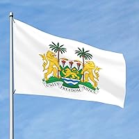 Vista 1 de Coat of Arms Sierra Leone Premium 2x3FT Flag - Durable and Vibrant Design for Indoor/Outdoor Use