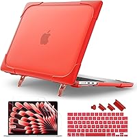 Vista 12 de Batianda Funda resistente para MacBook Air de 15 pulgadas 2026 M5 2025 M4 2024 2023 versión modelo A3448/A3241/A3114/A2941, soporte plegable Azul