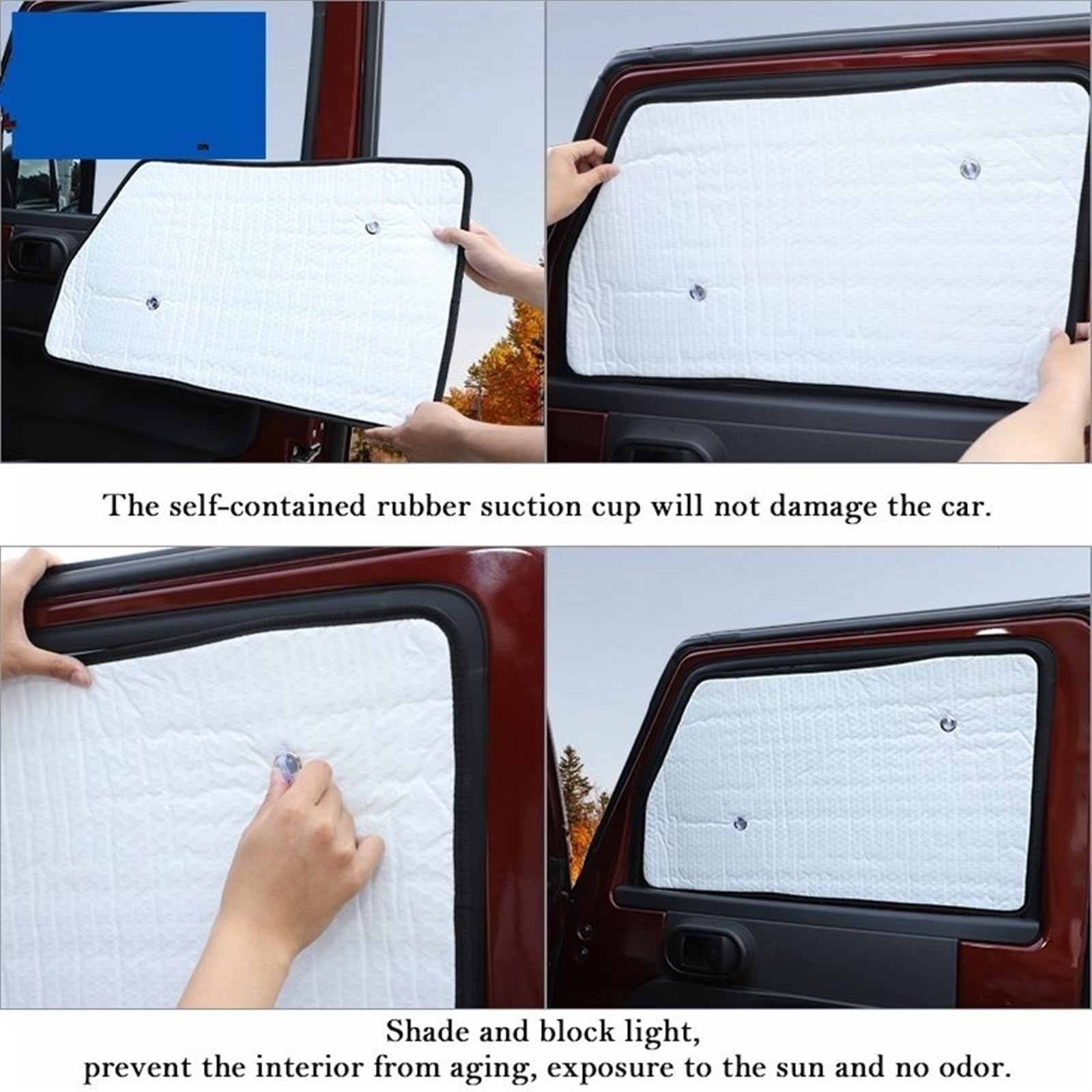 Protector Solar Lateral Coche para Jeep para Wrangler JK 2/4 Puertas 2007-2017, Parasol para Ventana Trasera Y Delantera De Coche, Cubierta Aislante, Almohadilla Sombrilla De Coche (Color : For 4 DOO