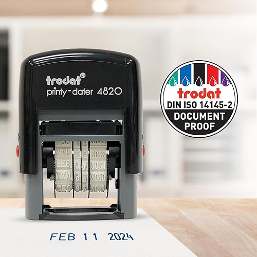 Miniatura 6 de Trodat Printy 4820 Sello de fecha, sello autoentintado para aplicaciones profesionales y personales, 38 pulgadas x 1- pulgadas, producto ecológico