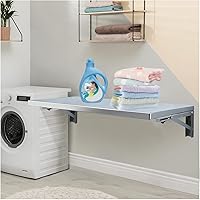 CYGJSYEA 304 Stainless Steel Wall Mounted Folding Table - 39.4"x15.7" Space-Saving Desk for Laundry, Kitchen, Garage & Home Bar