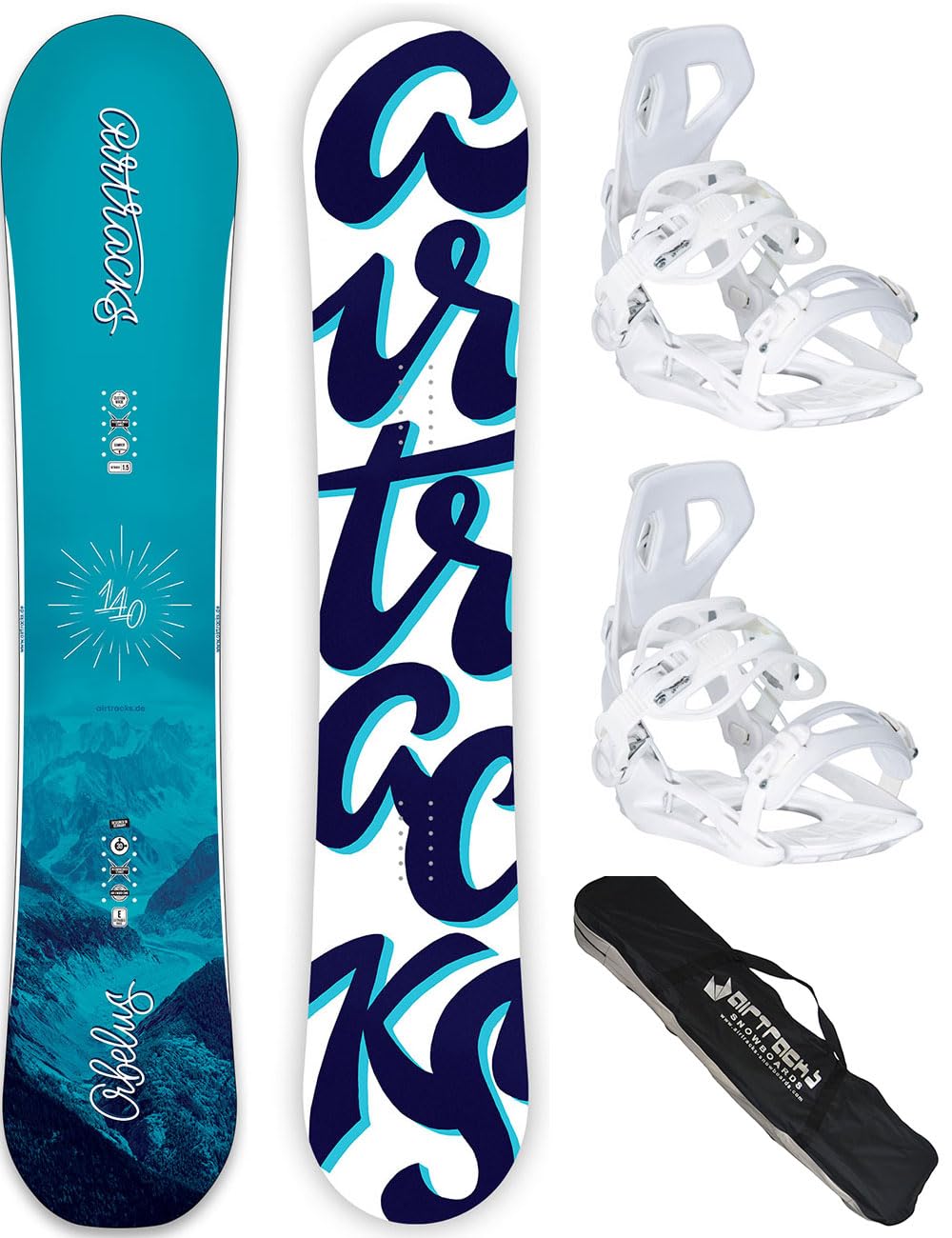 AIRTRACKS Snowboard Set/Pack/Planche ORBELUS Femme+Fixations Master W FASTEC+SB Sac/Neuf