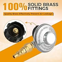 Vista 5 de Regulador rápido de gas propano de 1/4 pulgadas, adaptador de conexión rápida de tanque de propano QCC1 con convertidor de enchufe de conector