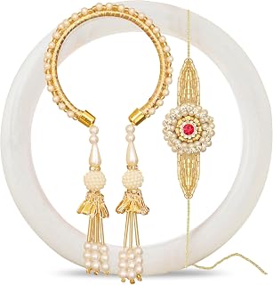 Rakhi for Brother and Bhabhi Rakhi Set for Bhai Bhabhi | Rakhi for Bhaiya Bhabhi with Gift - Lumba Rakhi for Bhabhi | Raksha Bandhan Rakhi Card | Roli Tikka