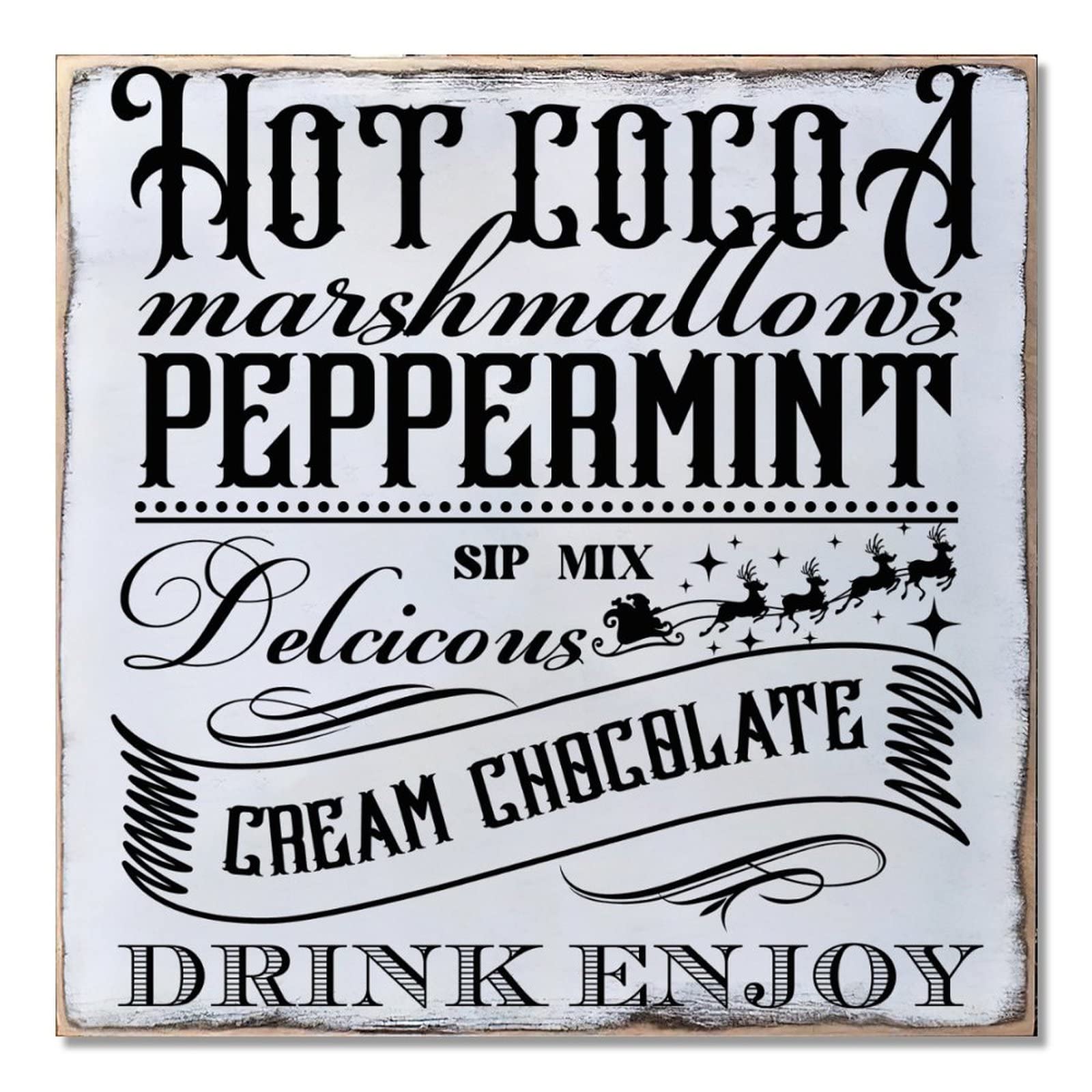 Panneau de bienvenue en bois Hot Cocoa pour briser la monotonie hivernale