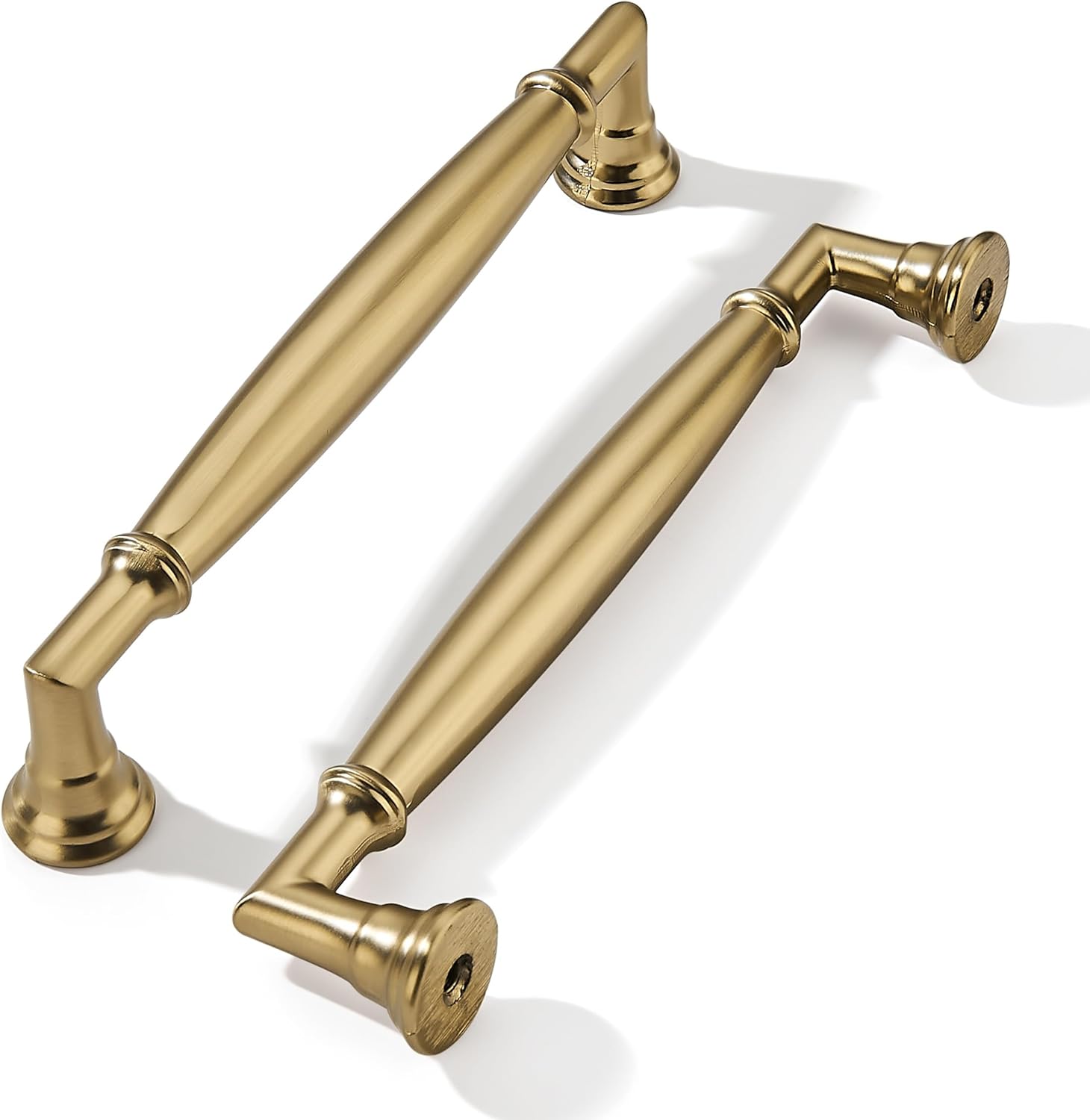 khtumeware 10 Pack 5 Inch(128mm) Champagne Bronze Cabinet Pulls Heavy Duty Solid Satin Brass Cabinet Handles Kitchen Cabinet Hardware for Cupboard Drawer Handles Dresser Pulls 5"(128mm) Hole Center Champagne Bronze 10