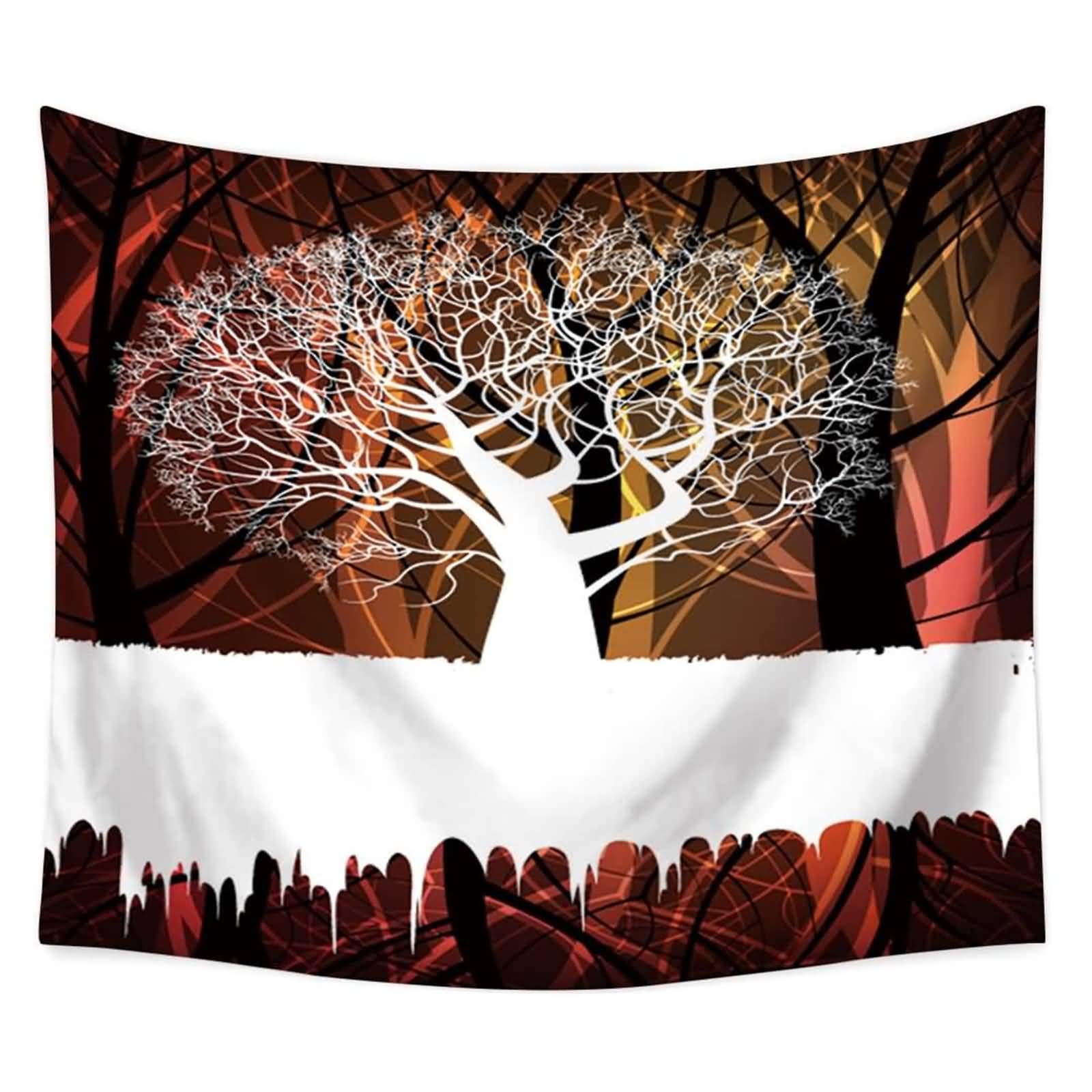 Tapisserie murale arbre de vie grand format 200x150 tenture vintage multicolore pour salon