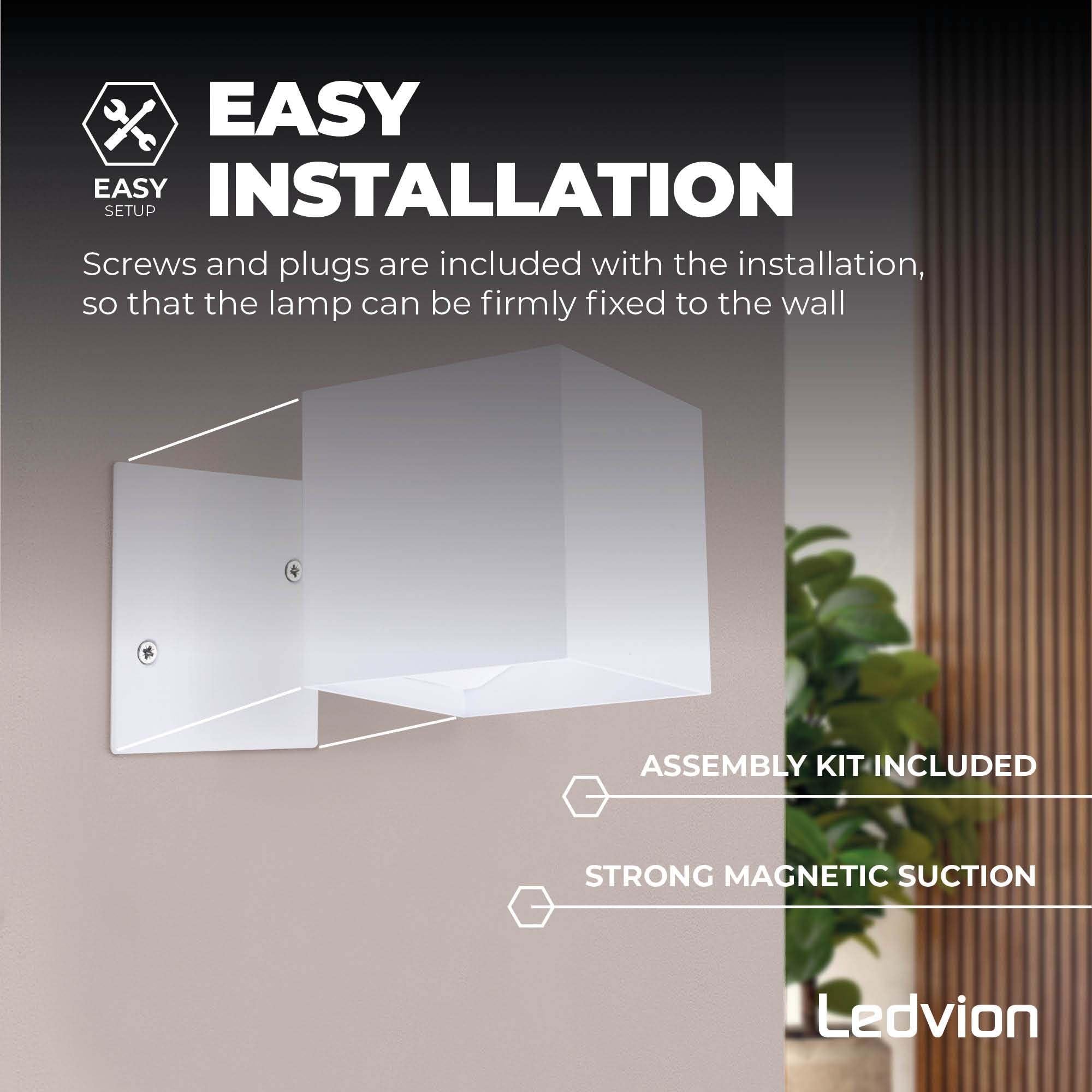 Ledvion 4er Set Wandlampe Innen/Aussen IP44 Warmweiß weiß sensor akku