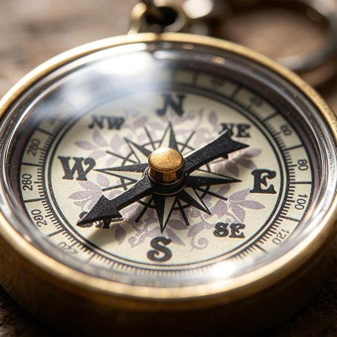 Mini Compass Keychain Bulk, 2Pcs Keychain Compass, Hanging Directional Compasses, Vintage Zinc Alloy Hiking Navigation Tools for Mountaineering, Camping miniatura 5