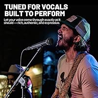 Vista 2 de Phenyx Pro Micrófono vocal dinámico, micrófono cardioide con interruptor de encendido/apagado, cable XLR de 16.4 pies, clip de micrófono, bolsa