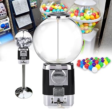 Coffee Pod Gumball Machine,with Metal Stand&20 Colored Ball Shells Capsule Vending Machines,Coffee Pod Holder,Can Hold 240 Capsules/for 3.2cm Capsules Gumballs Bouncy Balls,Black
