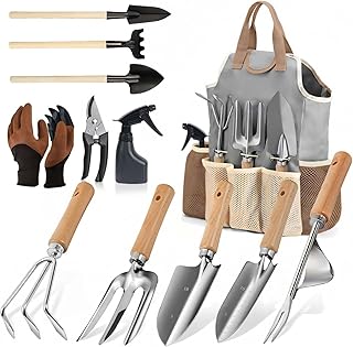 MOXTOYU Garden Tools Set, 12 Pieces Heavy Duty Gardening Too