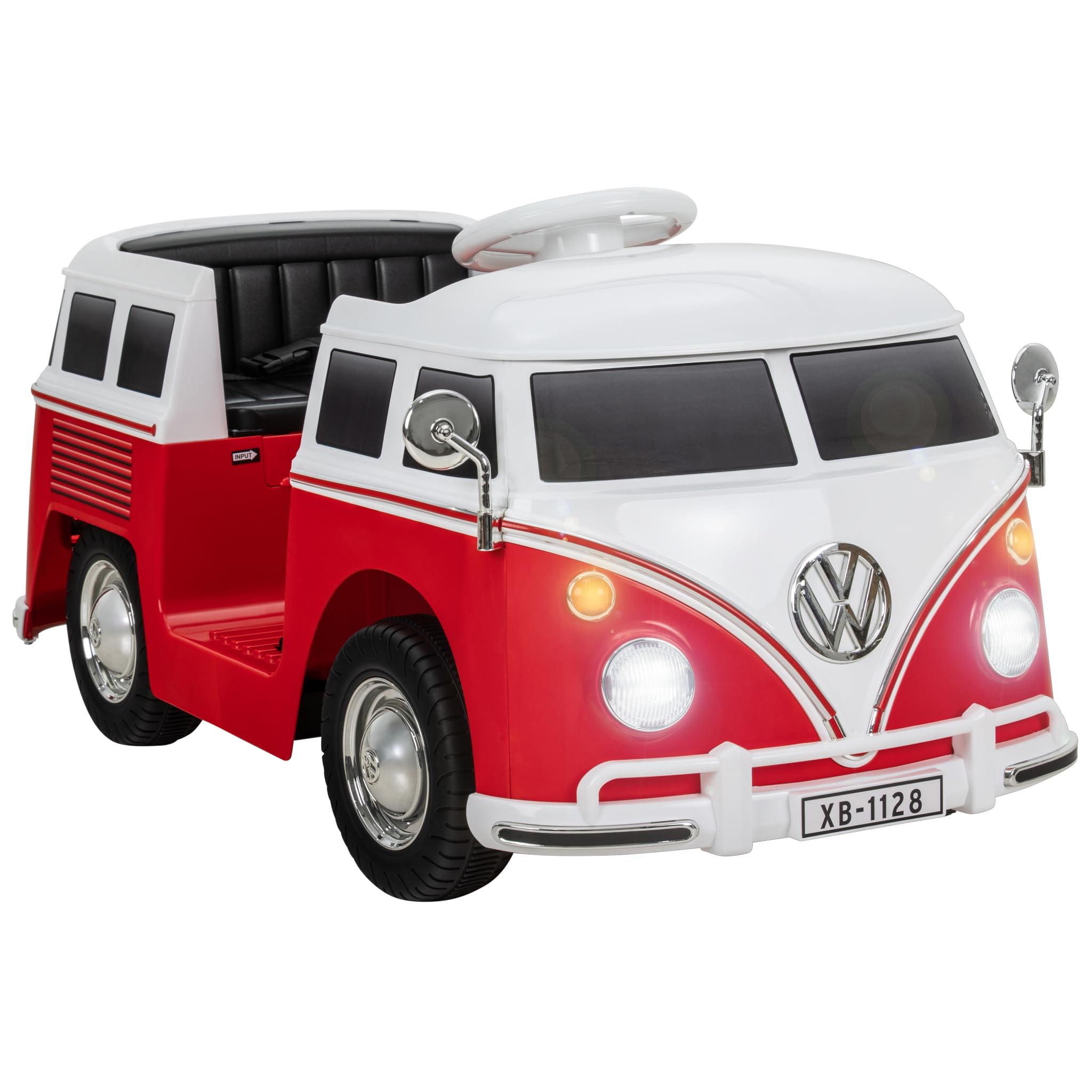 Actionbikes Motors Kinder Elektroauto VW T1 Camper Bus | 2,4 Ghz Fernbedienung - Lizenziert - Spielzeugauto - Kinderauto elektrisch - Elektrofahrzeuge - Elektro Auto für Kinder ab 3 Jahre (Rot)