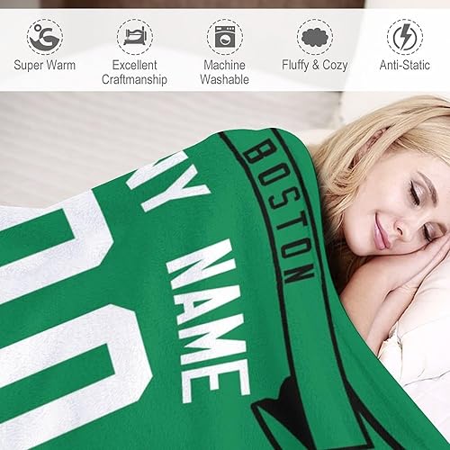 Miniatura 5 de Manta personalizada para sofá, manta de franela súper suave, manta de otoño de gran tamaño, acogedora manta gruesa personalizada de baloncesto para